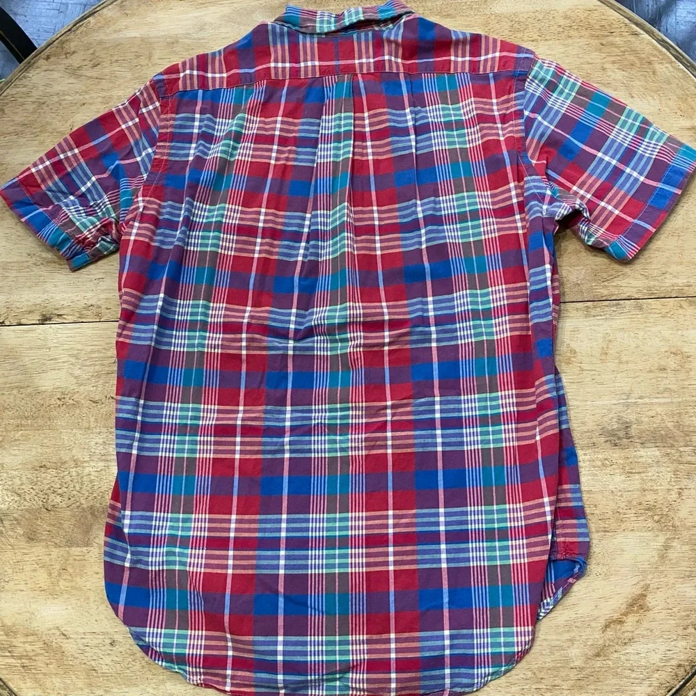 Polo by Ralph Lauren Men’s M Classic‎ Fit Red Plaid Short Sleeve Button Down